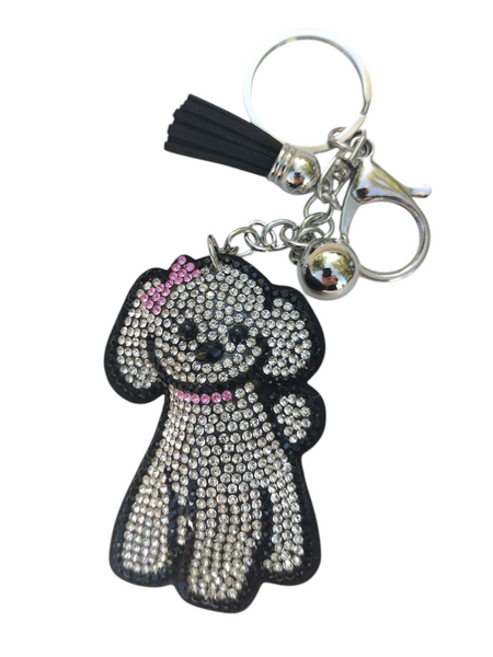 Diamond Fluffy Dog Keychain