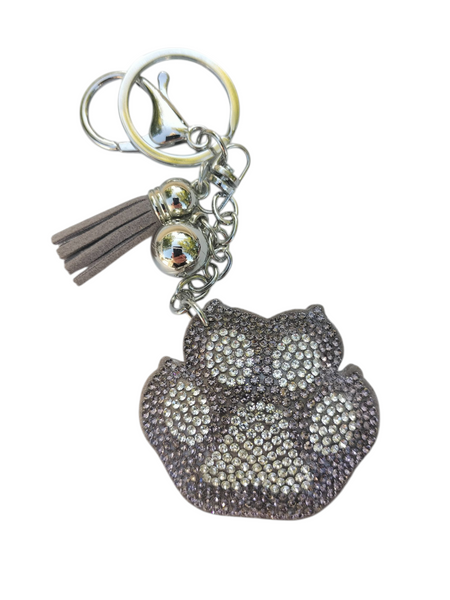 Gray Cat Paw Keychain