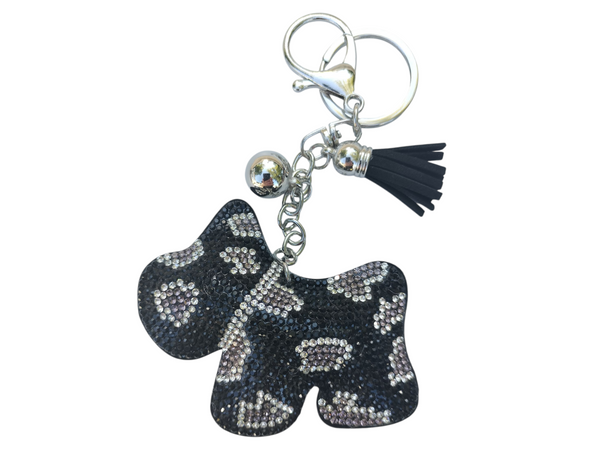 Black Patterned Scottie Dog Keychain