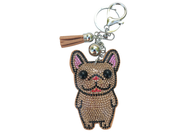 Brown Frenchie Dog Keychain