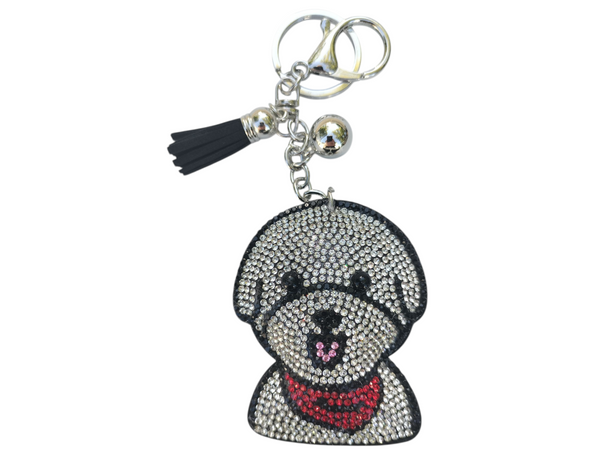 Diamond Teddy Dog Keychain