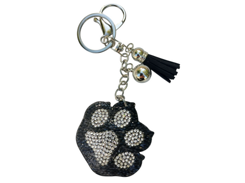 Black Cat Paw Keychain