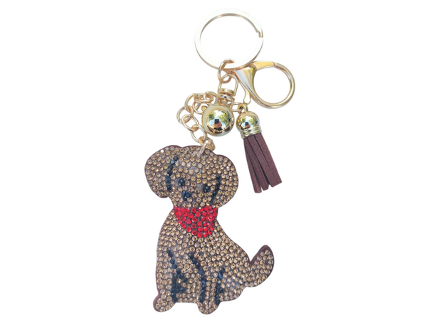 Brown Dog Scarf Keychain
