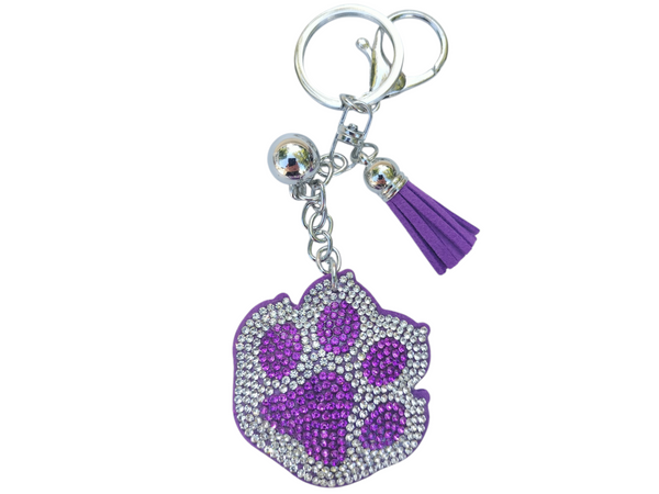 Purple Cat Paw Keychain