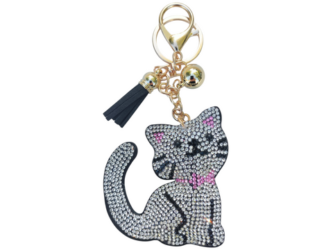 Diamond Pink Kitty Keychain