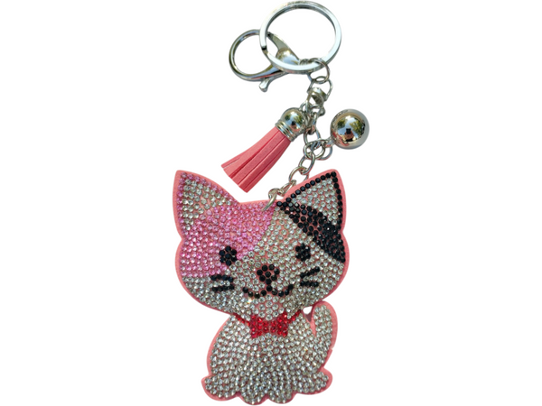 Pink Tuxedo Kitty Keychain