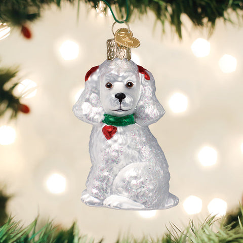 White Poodle Ornament