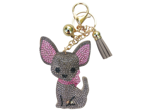 Gray Chihuahua Keychain