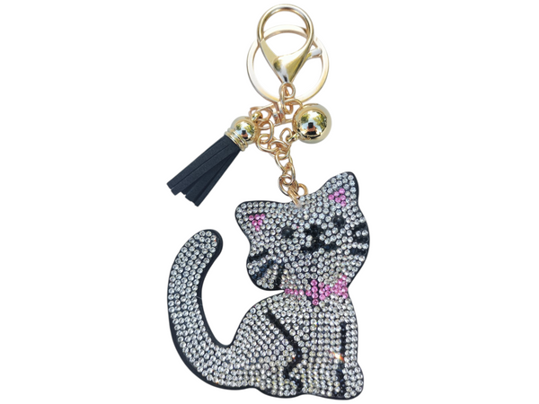 Diamond Pink Kitty Keychain